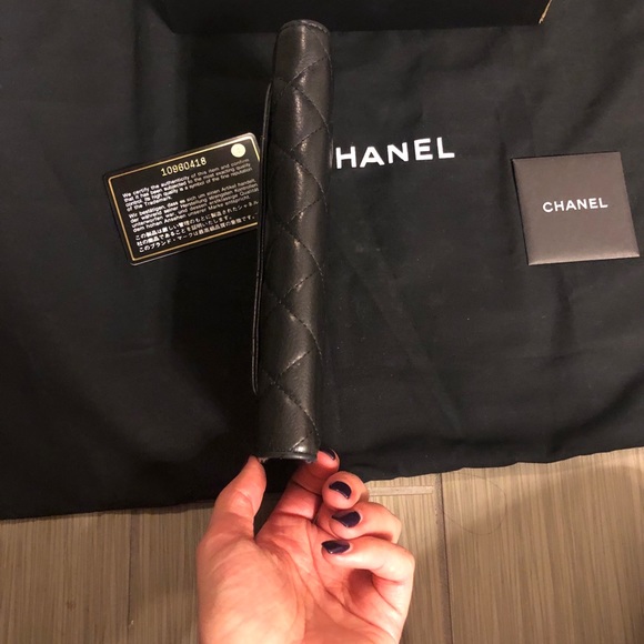 SOLD Chanel Black Quilted Caviar Leather Wallet - Picture 6 of 7